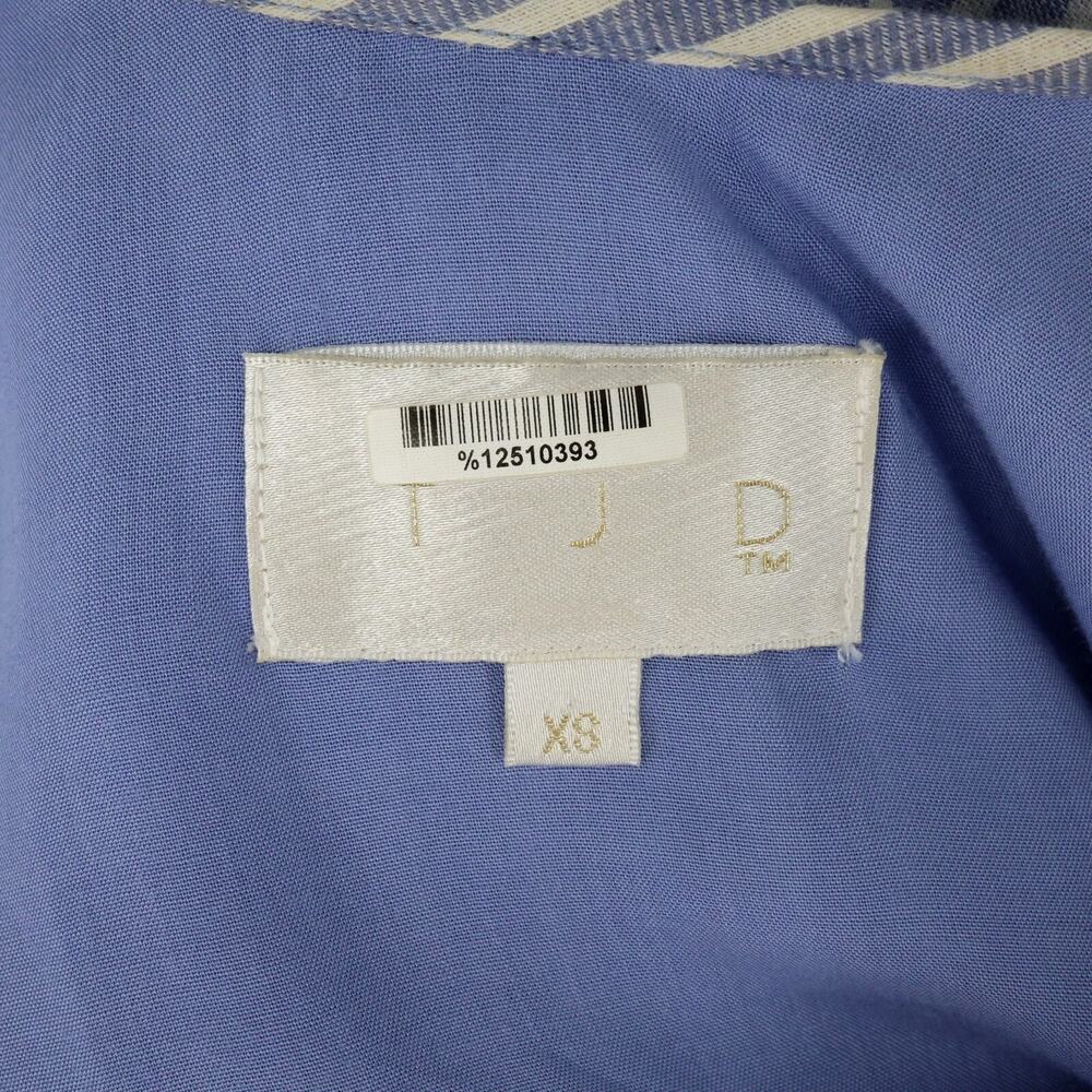 TJD The Jetset Diaries Dress Womens XS Blue White Cotton Linen Blend Lined Mini - Picture 3 of 12